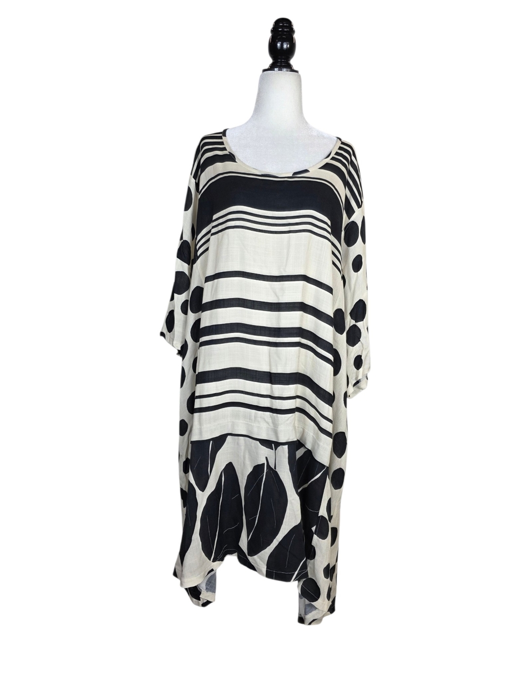G'Oze Portugese brand Lagenlook, plus-size whimsical Relaxed fit Midi Dress
